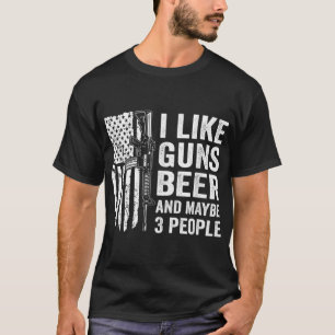 Camiseta Me Gusta La Cerveza Guns Y Quizá 3 Personas - Bebi