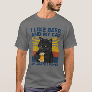 Camiseta Me Gusta La Cerveza Mi Gato Y Quizá 3 Personas Fun