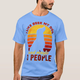 Camiseta Me Gusta La Cerveza Mi Perro Y Quizá 3 Personas Di