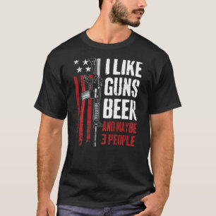 Camiseta Me Gusta La Cerveza Pistolera Y Quizá 3 Personas S
