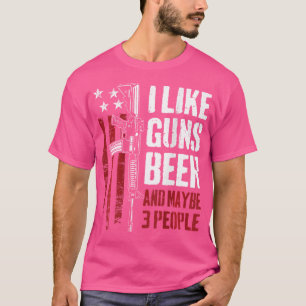 Camiseta Me Gusta La Cerveza Pistolera Y Tal Vez 3 Personas