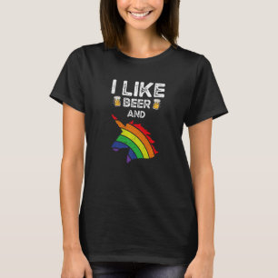 Camiseta Me gusta la cerveza y el caballo colorido de unico