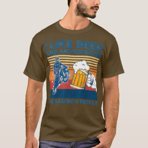 Camiseta Me Gusta La Cerveza Y La Motocross Y Quizá 3 Perso