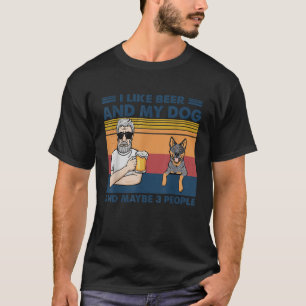Camiseta Me gusta la cerveza y mi perro Blue Heeler Austral