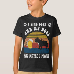 Camiseta Me Gusta La Cerveza Y Mi Perro De Bulldog Francés 