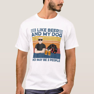 Camiseta Me Gusta La Cerveza Y Mi Perro Y Quizá 3 Personas