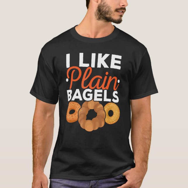 Camiseta Me Gusta La Comida De Bagels Plain Bagels Judía (Anverso)