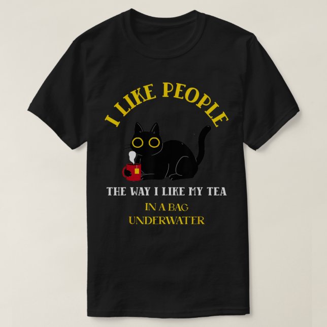 Camiseta Me Gusta La Gente Como Me Gusta Mi Gato De Té Grac (Diseño del anverso)