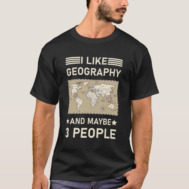 Camiseta Me Gusta La Geografía Y Quizá 3 Personas - Geograf (Anverso)