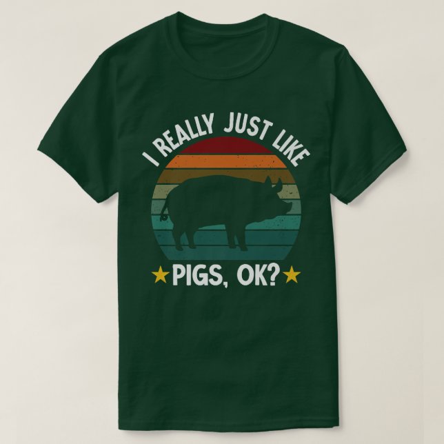 Camiseta Me Gusta La Graciosa Granja Granjera Pig Premium (Diseño del anverso)