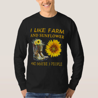 Camiseta Me Gusta La Granja Y El Girasol Y Quizá 3 Madres