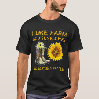 Camiseta Me Gusta La Granja Y El Girasol Y Quizá 3 Madres