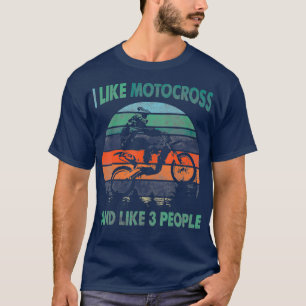 Camiseta Me Gusta La Motocross Y Tres Personas