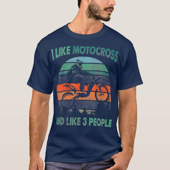 Camiseta Me Gusta La Motocross Y Tres Personas (Anverso)