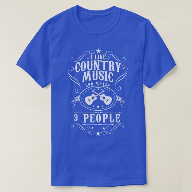 Camiseta Me gusta la música country y tal vez 3 personas, v (Diseño del anverso)