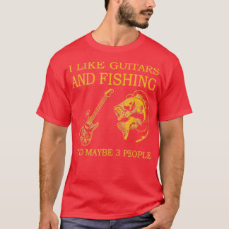 Camiseta Me Gusta La Pesca Y Los Guitres Y Quizá 3 Personas