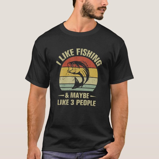Camiseta Me Gusta La Pesca Y Quizá Como 3 Pescadores H (Anverso)