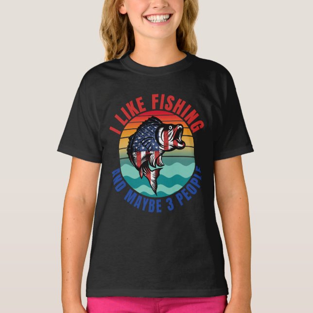 CAMISETA ME GUSTA LA PESCA Y TAL VEZ A 3 PERSONAS (Anverso)