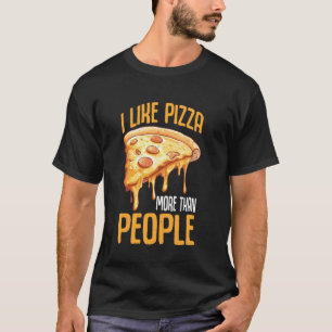 Camiseta Me gusta la pizza más que a las personas Introvert