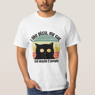 Camiseta Me Gusta La Pizza Mi Gato Y Quizás 2 Personas Dive