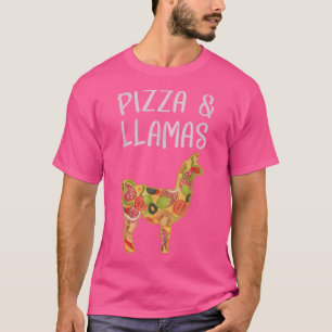 Camiseta Me gusta la pizza y las llamas curiosas llaman a P