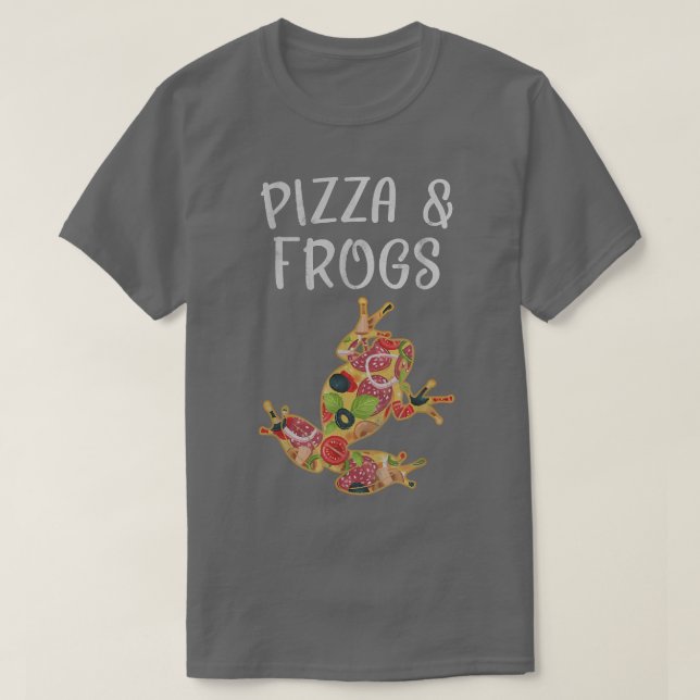 Camiseta Me gusta la pizza y las ranas Graciosas de los ama (Diseño del anverso)