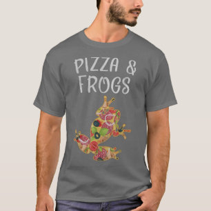 Camiseta Me gusta la pizza y las ranas Graciosas de los ama
