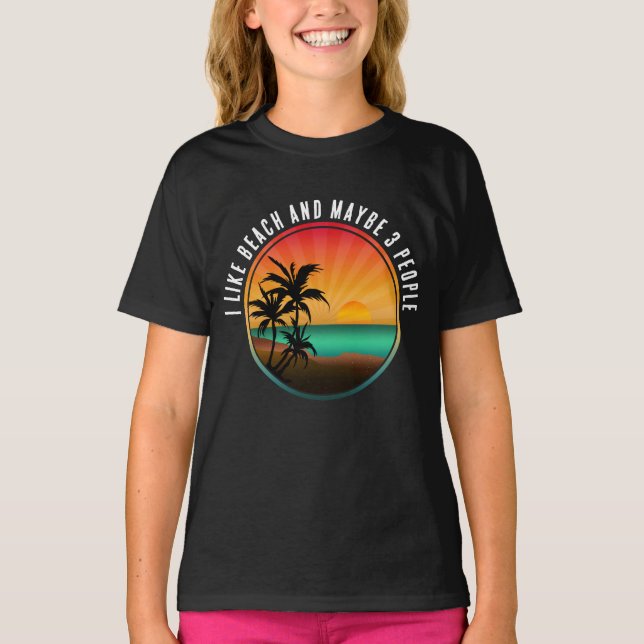 CAMISETA ME GUSTA LA PLAYA Y TAL VEZ 3 PERSONAS (Anverso)