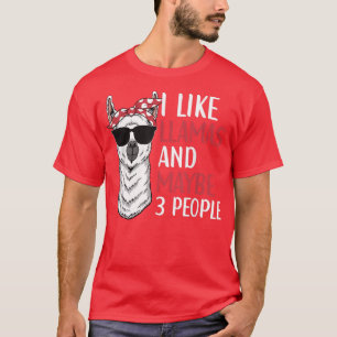 Camiseta Me Gusta Lamas Y Quizás 3 Personas Leama Cita Alpa