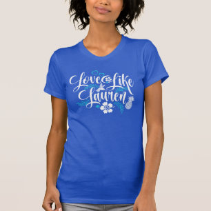 Camiseta Me Gusta Lauren Hibiscus Flowers & Hummingbird T-