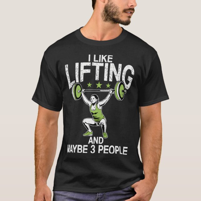 Camiseta Me Gusta Levantar Y Quizá 3 Personas Fitness Gym W (Anverso)