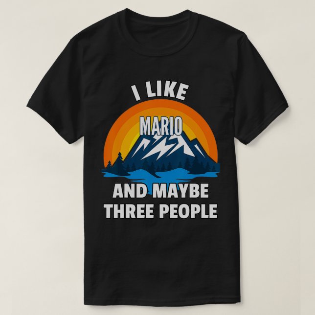 Camiseta Me Gusta Mario Y Quizá Tres Personas (Diseño del anverso)