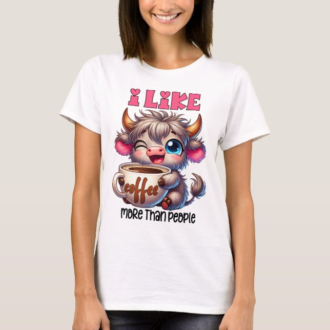 Camiseta Me Gusta Más el Café que la Gente  (Anverso)