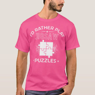 Camiseta Me Gusta Más Jugar Rompecabezas - Divertido Amor p