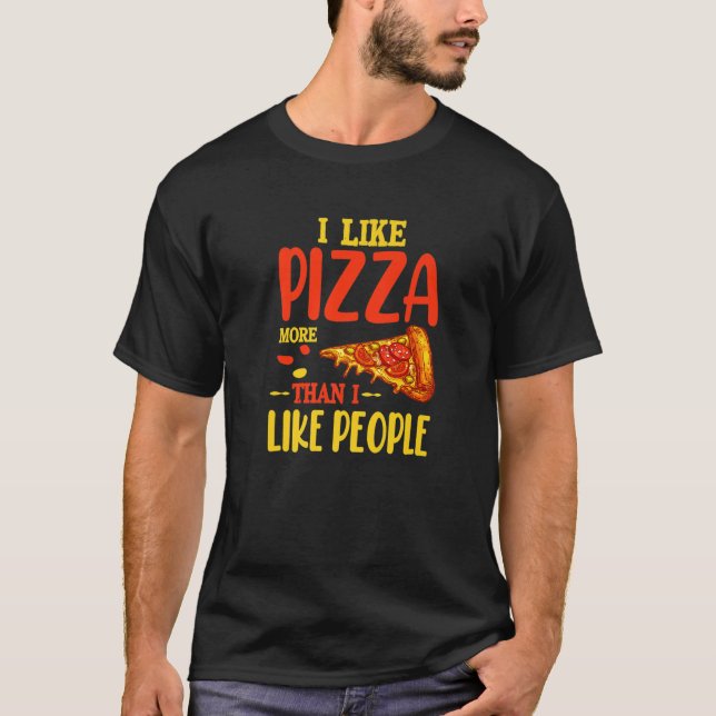 Camiseta Me Gusta Más La Pizza Que El Curioso Interior Sarc (Anverso)
