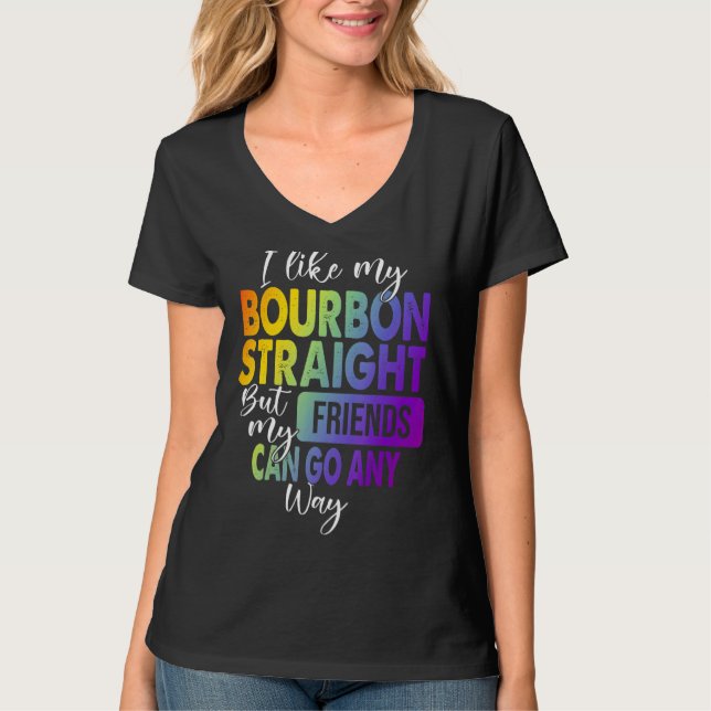 Camiseta Me Gusta Mi Bourbon Lgbt Orgullo Gay Lesbian (Anverso)