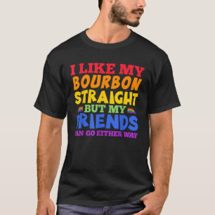 Camiseta Me Gusta Mi Bourbon Straight LGBTQ Gay Pride Mes T