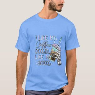 Camiseta Me Gusta Mi Café Frío Como Mi Halloween Del Alma