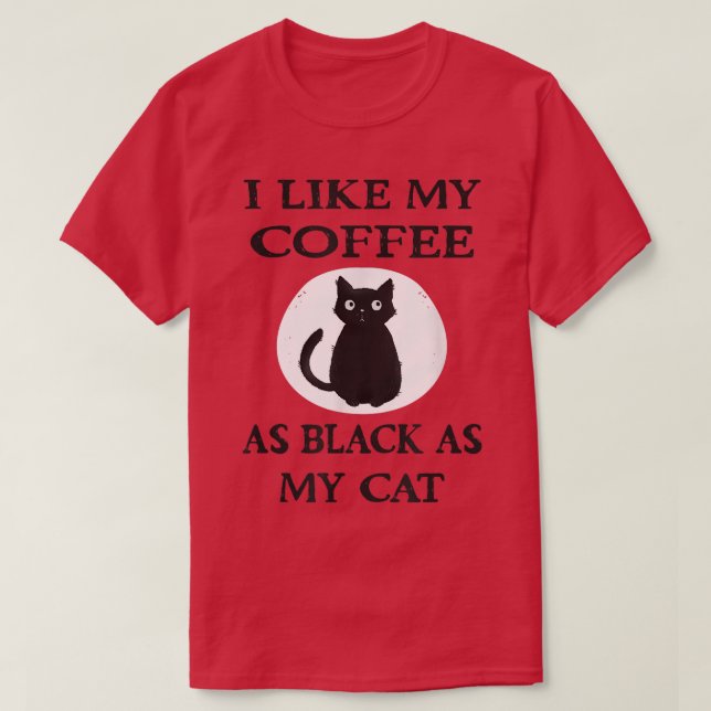 Camiseta Me gusta mi café tan negro como mi bruja gata desc (Diseño del anverso)