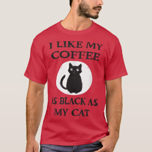 Camiseta Me gusta mi café tan negro como mi bruja gata desc