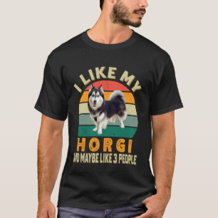 Camiseta Me Gusta Mi Horgi y 3 Personas Lindos Husky Corgi 