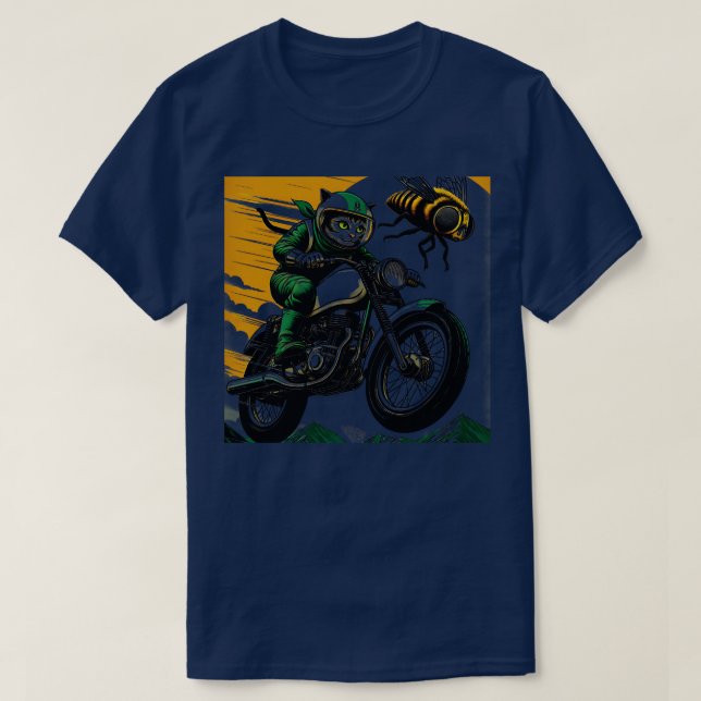 Camiseta Me gusta mi motocicleta mi gato Cicadas Cat 2024 y (Diseño del anverso)