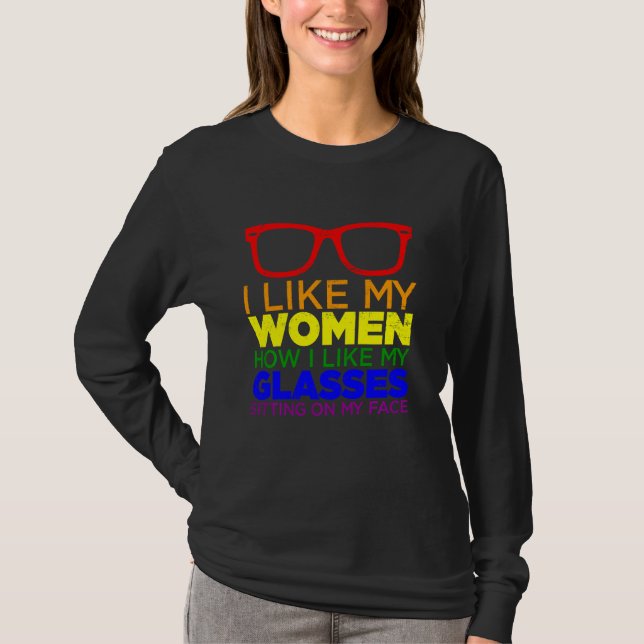 Camiseta Me Gusta Mi Mujer Cómo Me Gusta Mi Orgullo Lesbian (Anverso)