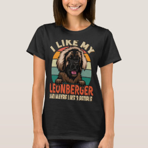 Camiseta Me Gusta Mi Perro Leonberger Y Quizá Tres Personas
