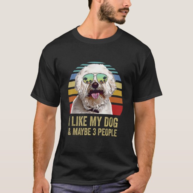 Camiseta Me gusta mi perro y tal vez 3 personas fritas de B (Anverso)