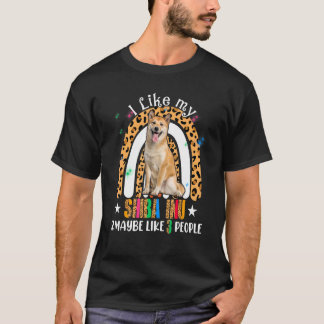 Camiseta Me Gusta Mi Shiba Inu Y Quizá 3 Personas Leopard R