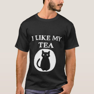 Camiseta Me gusta mi té tan negro como mi gato malhumorado