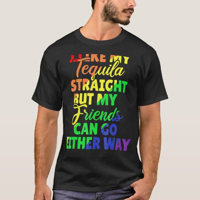 Camiseta Me Gusta Mi Tequila Directamente Pero Mis Amigos P (Anverso)