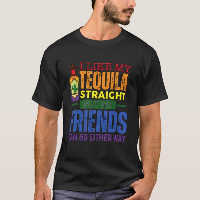 Camiseta Me Gusta Mi Tequila Directamente Pero Mis Amigos P (Anverso)