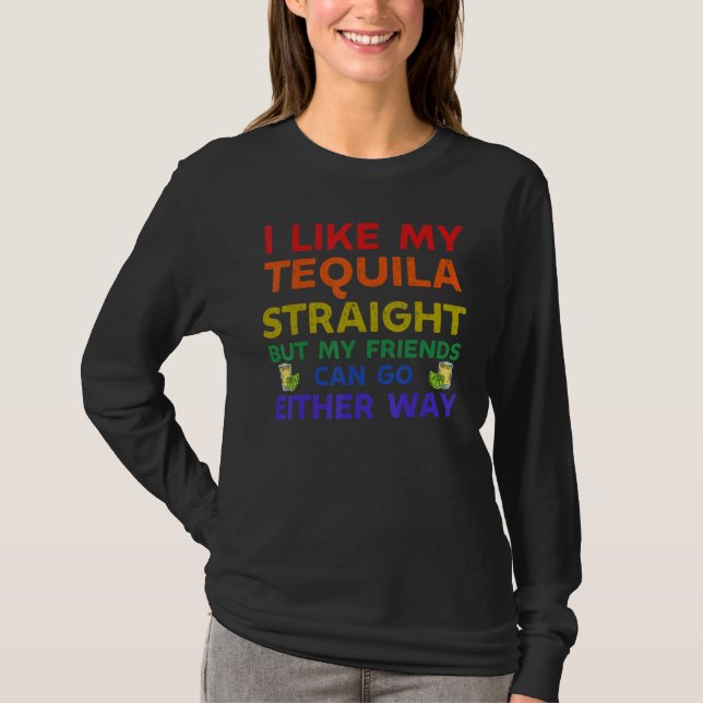 Camiseta Me Gusta Mi Tequila Directamente Pero Mis Amigos P (Anverso)